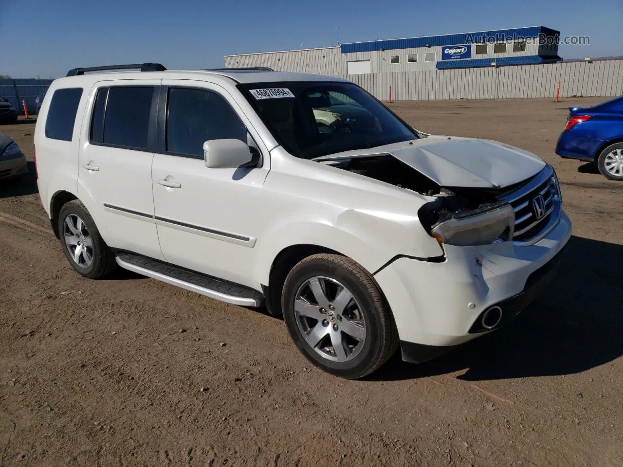 2013 Honda Pilot Touring White vin: 5FNYF4H99DB034120