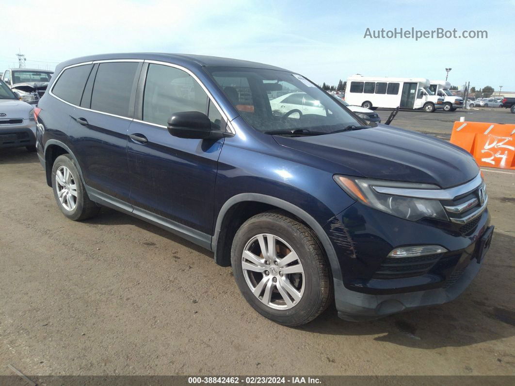 2017 Honda Pilot Lx Blue vin: 5FNYF5H10HB003036