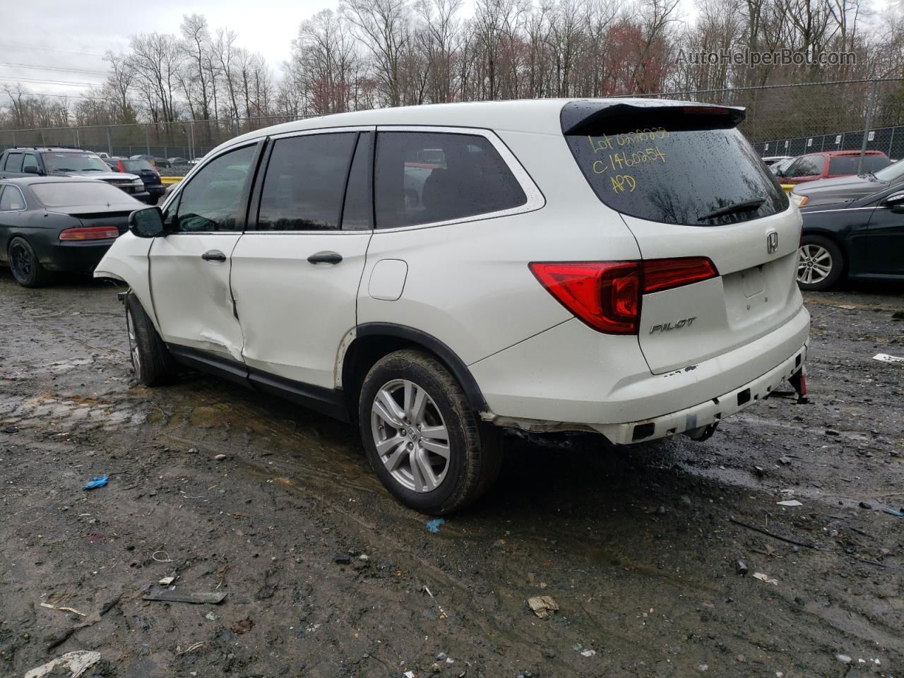 2016 Honda Pilot Lx White vin: 5FNYF5H11GB024251