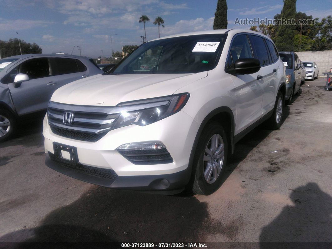 2016 Honda Pilot Lx White vin: 5FNYF5H12GB059302