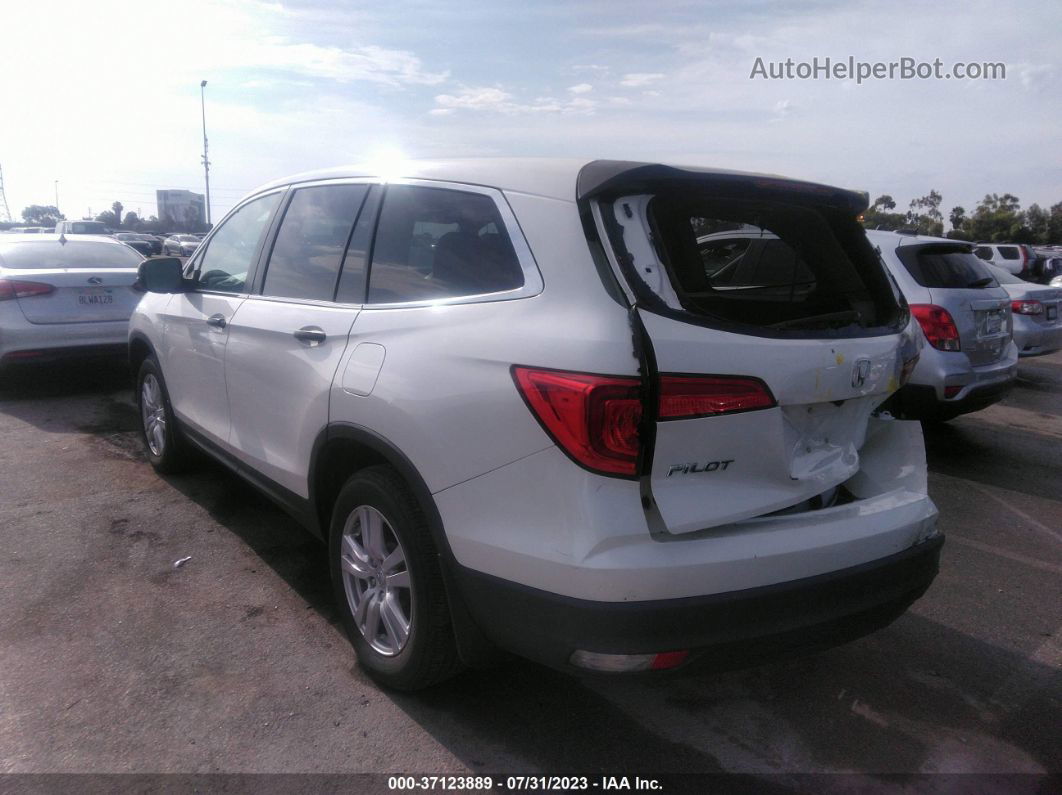 2016 Honda Pilot Lx White vin: 5FNYF5H12GB059302