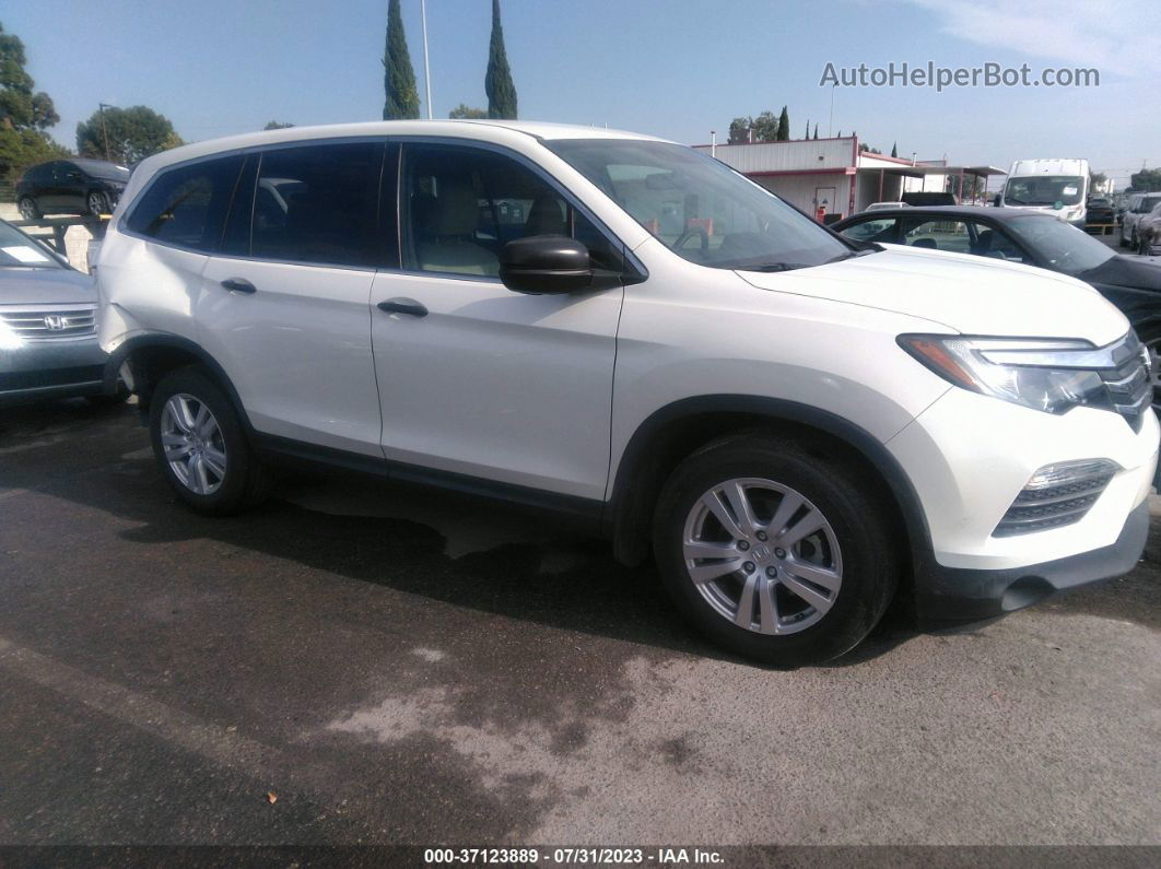 2016 Honda Pilot Lx White vin: 5FNYF5H12GB059302