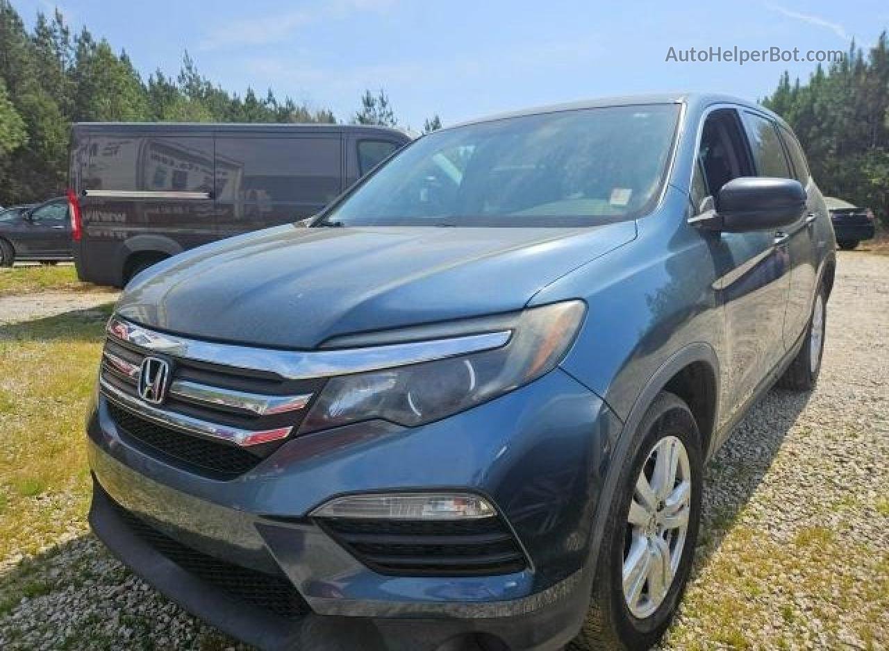 2017 Honda Pilot Lx Blue vin: 5FNYF5H16HB035957