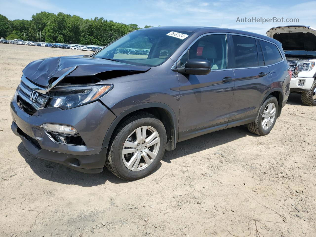 2016 Honda Pilot Lx Gray vin: 5FNYF5H18GB037191