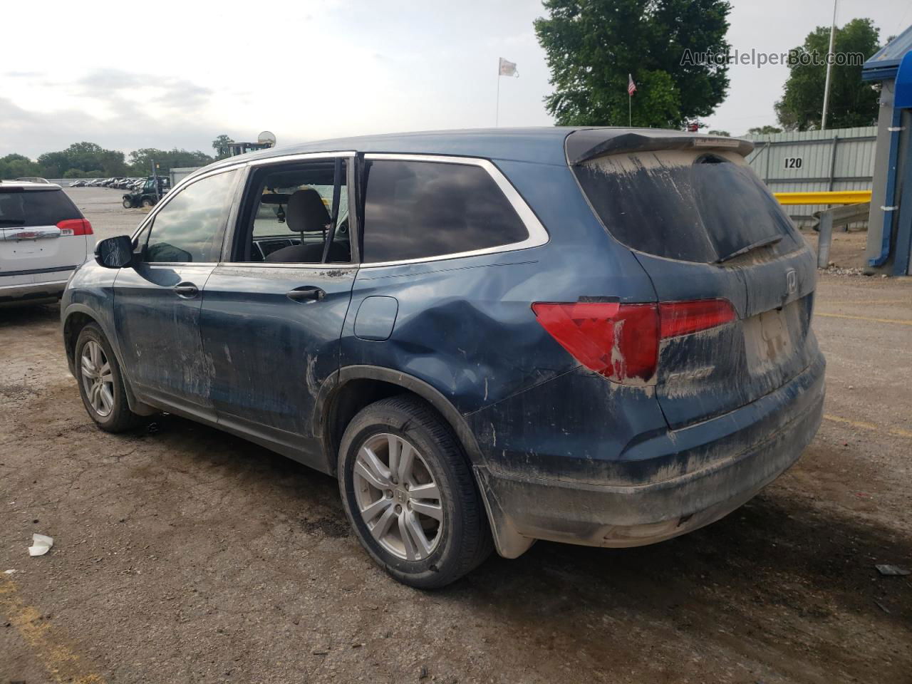 2016 Honda Pilot Lx Blue vin: 5FNYF5H19GB034770