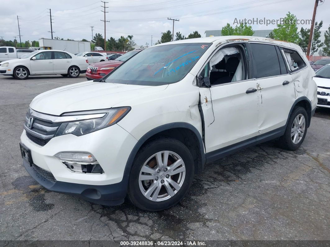 2017 Honda Pilot Lx White vin: 5FNYF5H19HB047262