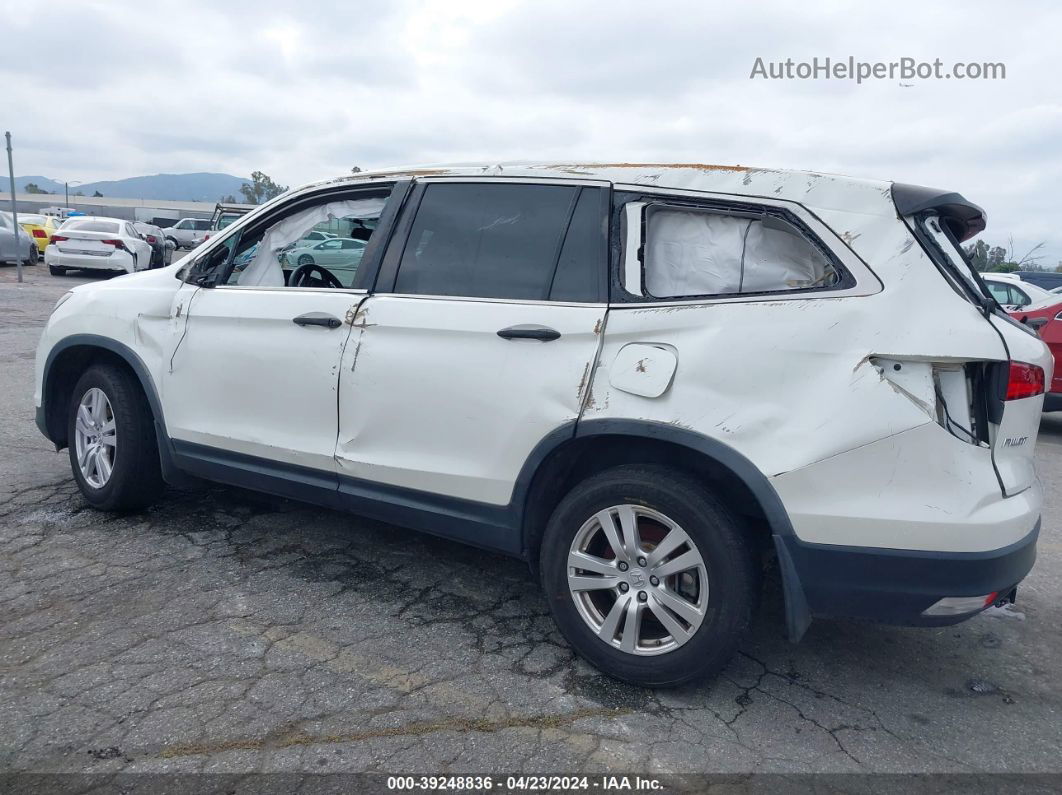 2017 Honda Pilot Lx White vin: 5FNYF5H19HB047262