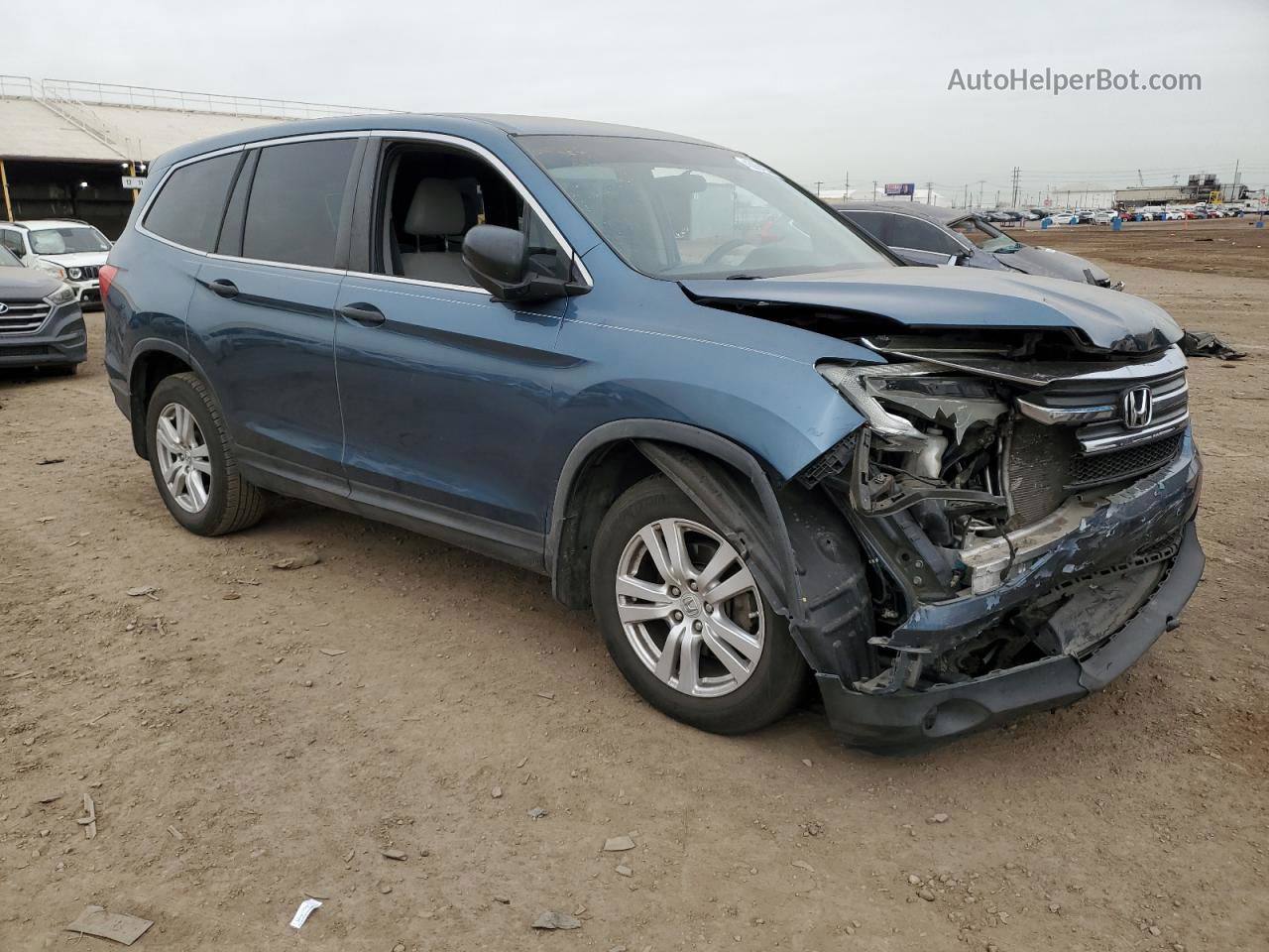 2016 Honda Pilot Lx Blue vin: 5FNYF5H1XGB013507