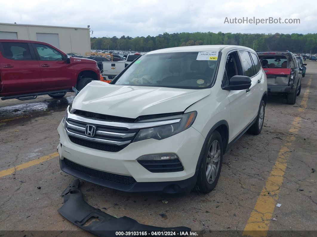 2017 Honda Pilot Lx White vin: 5FNYF5H1XHB027988