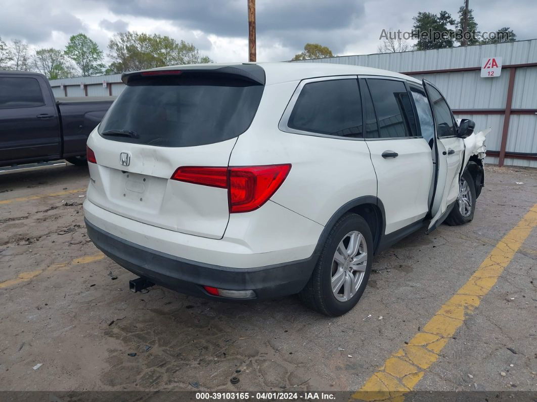 2017 Honda Pilot Lx White vin: 5FNYF5H1XHB027988