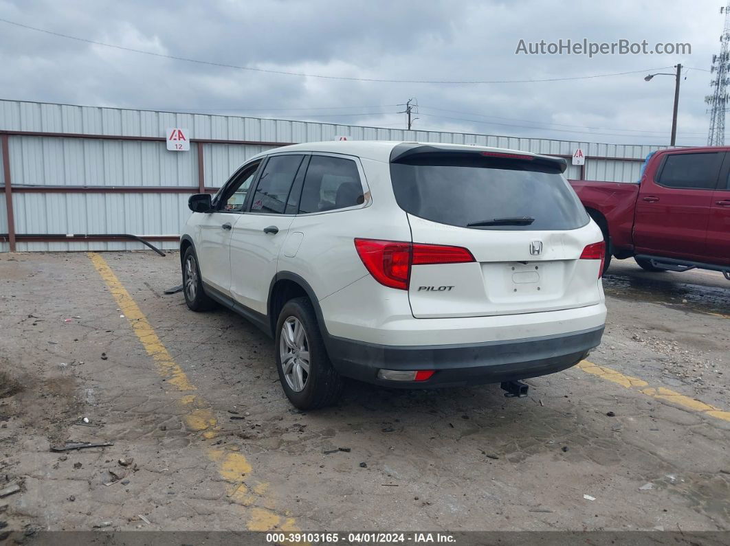 2017 Honda Pilot Lx White vin: 5FNYF5H1XHB027988