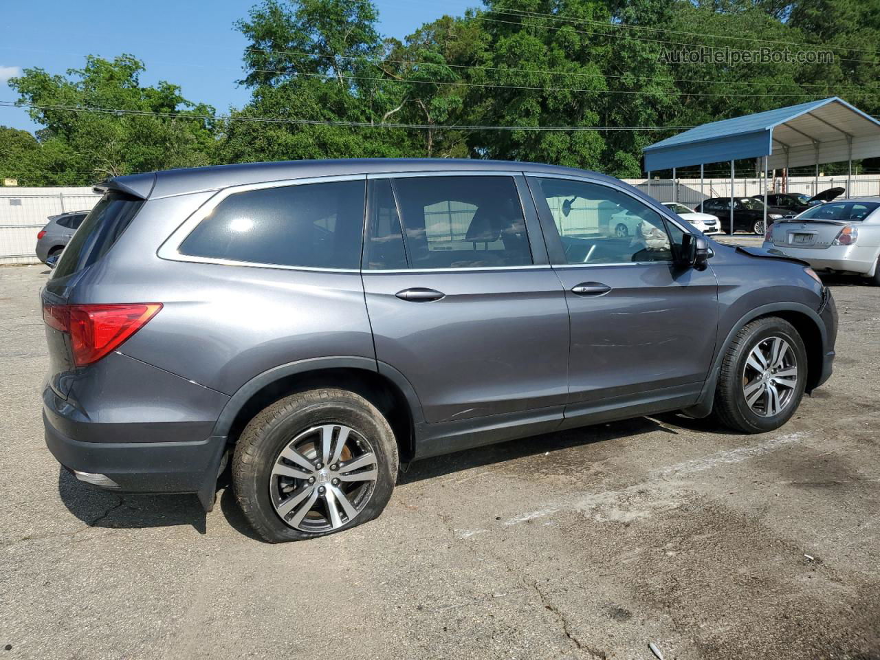 2017 Honda Pilot Ex Gray vin: 5FNYF5H37HB047729