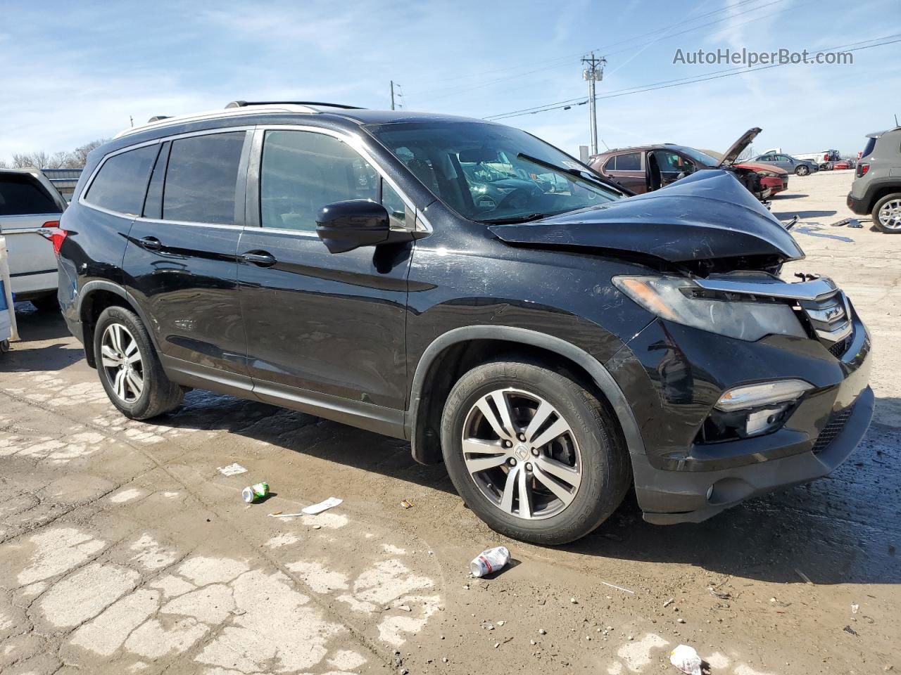 2017 Honda Pilot Ex Черный vin: 5FNYF5H38HB021219