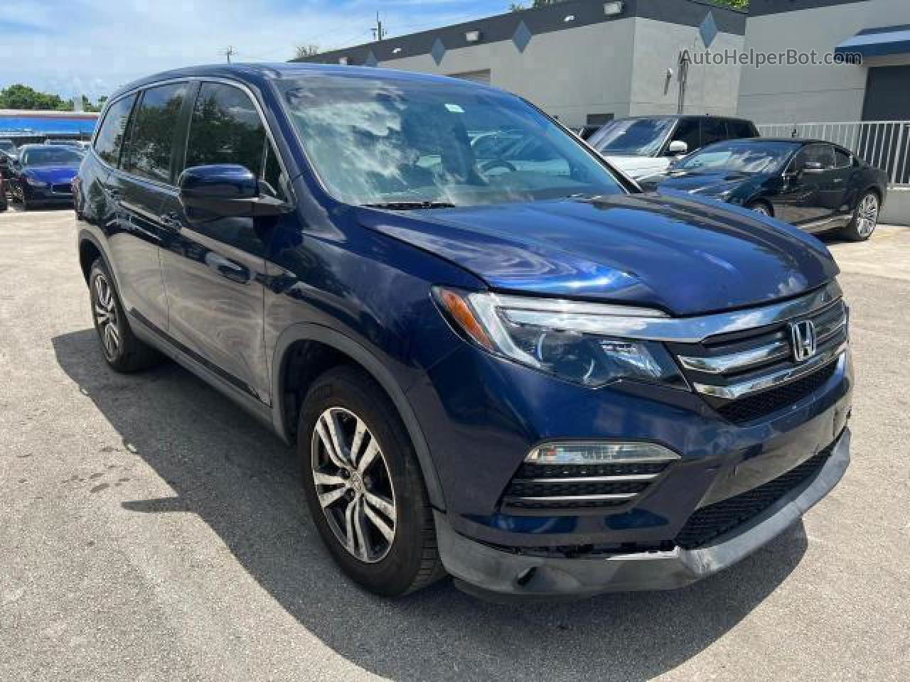 2016 Honda Pilot Ex Синий vin: 5FNYF5H39GB053420