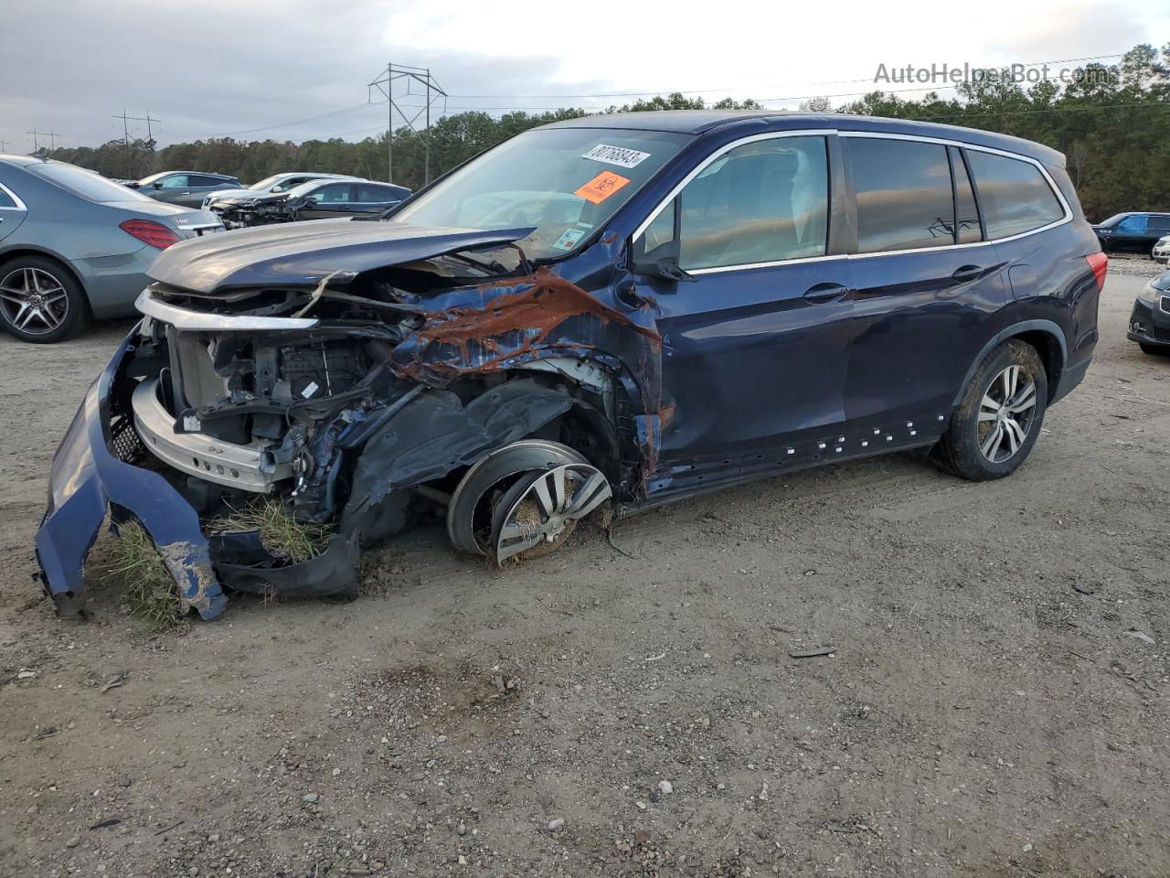 2016 Honda Pilot Ex Blue vin: 5FNYF5H3XGB021589