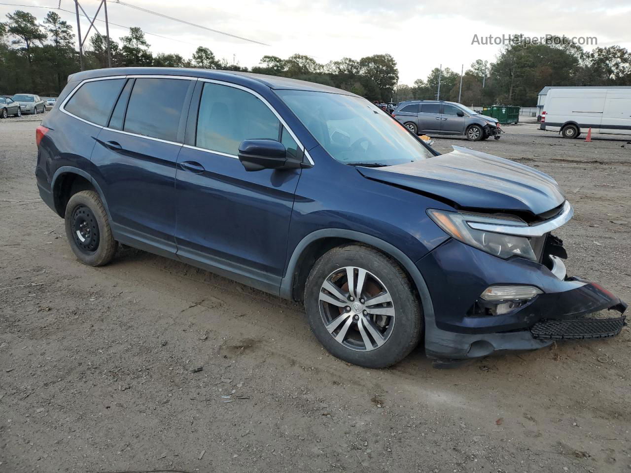 2016 Honda Pilot Ex Синий vin: 5FNYF5H3XGB021589