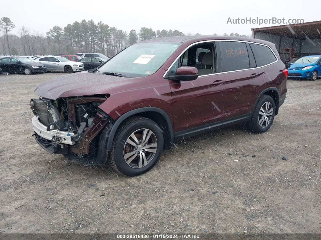 2016 Honda Pilot Ex Burgundy vin: 5FNYF5H3XGB026727