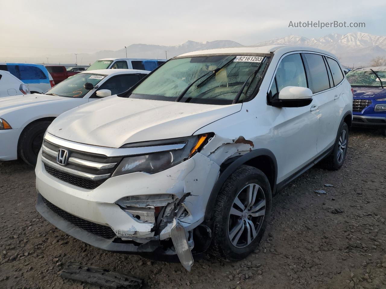 2016 Honda Pilot Exl White vin: 5FNYF5H50GB028049