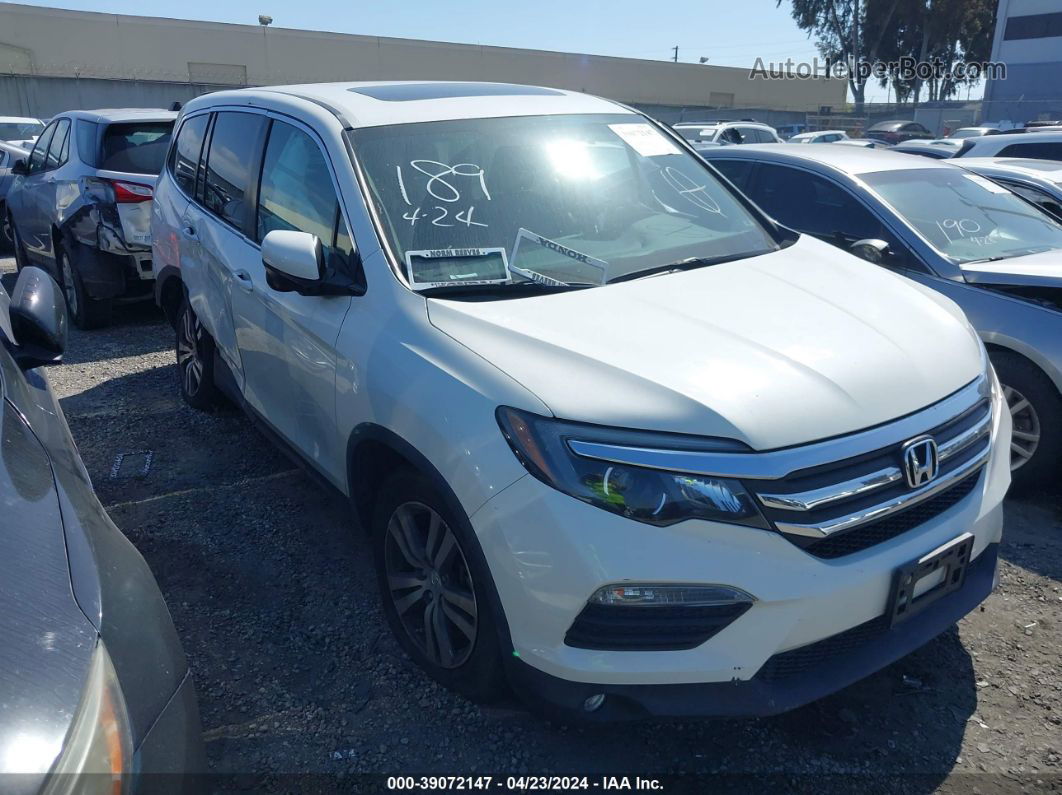 2017 Honda Pilot Ex-l White vin: 5FNYF5H51HB037926