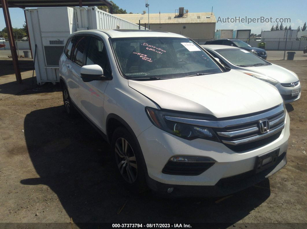 2016 Honda Pilot Ex-l White vin: 5FNYF5H53GB052085