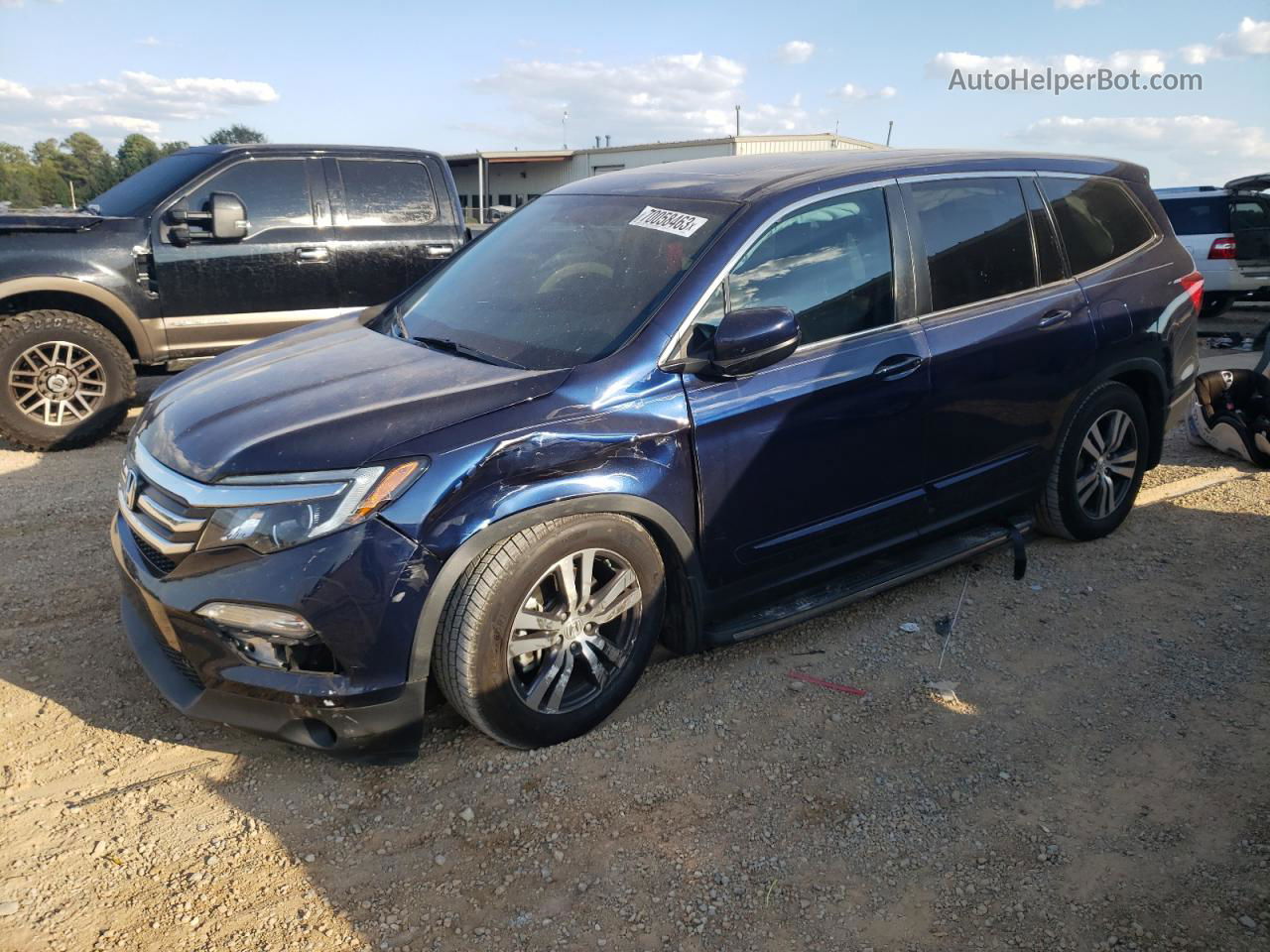 2017 Honda Pilot Exl Синий vin: 5FNYF5H53HB044697