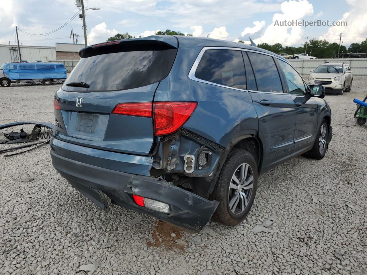 2017 Honda Pilot Exl Синий vin: 5FNYF5H54HB028749