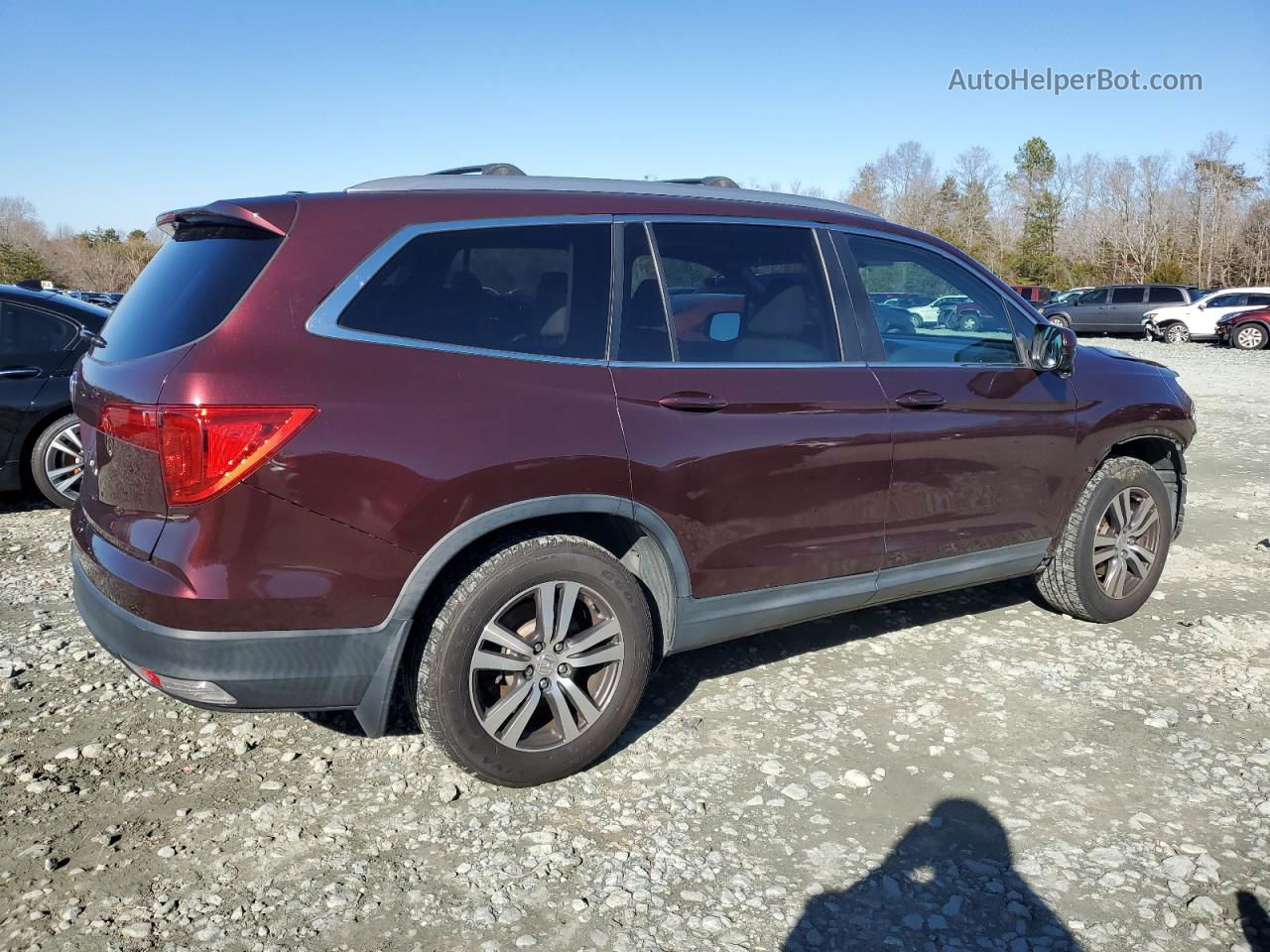 2016 Honda Pilot Exl Burgundy vin: 5FNYF5H56GB001275