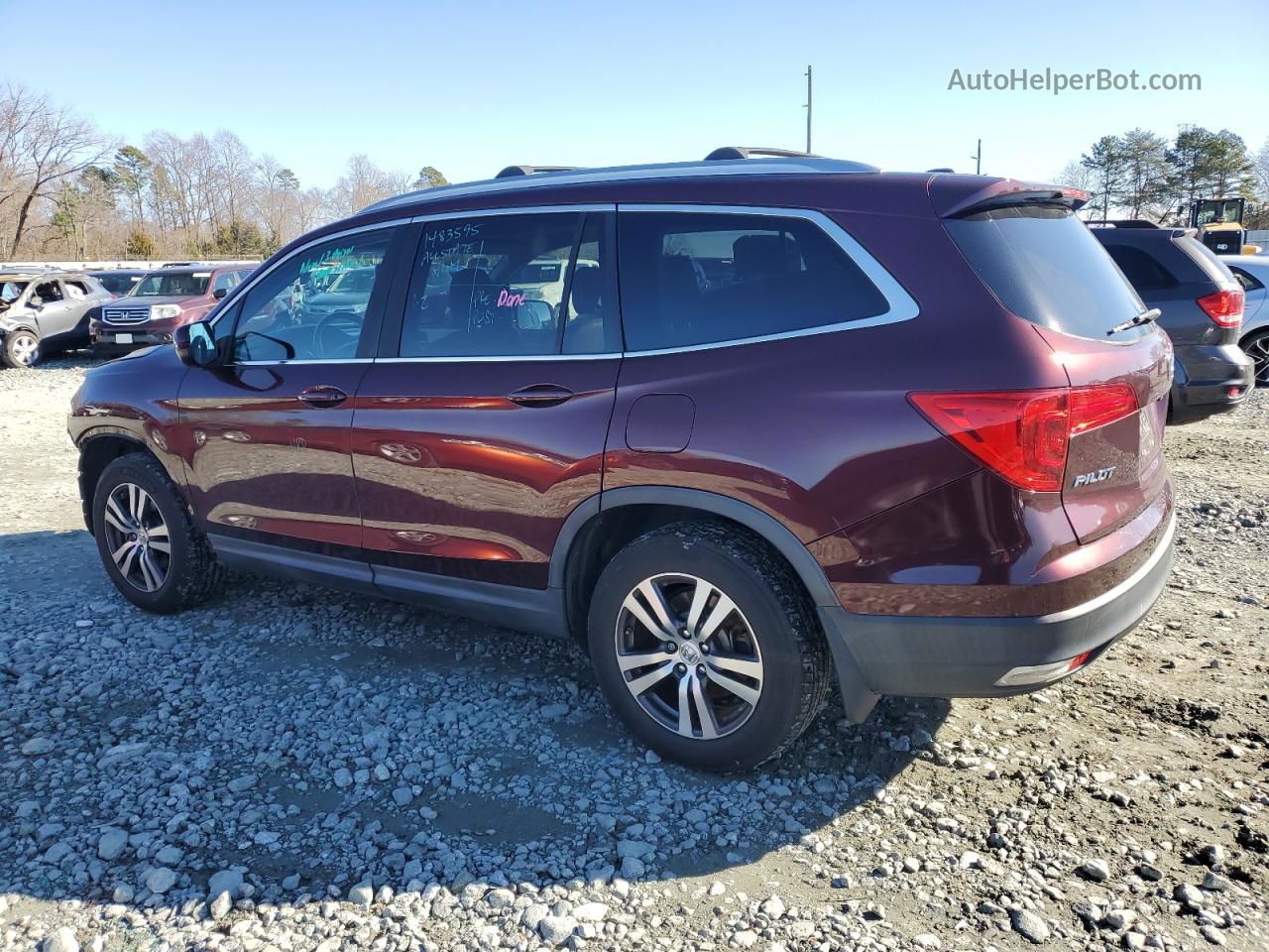 2016 Honda Pilot Exl Burgundy vin: 5FNYF5H56GB001275