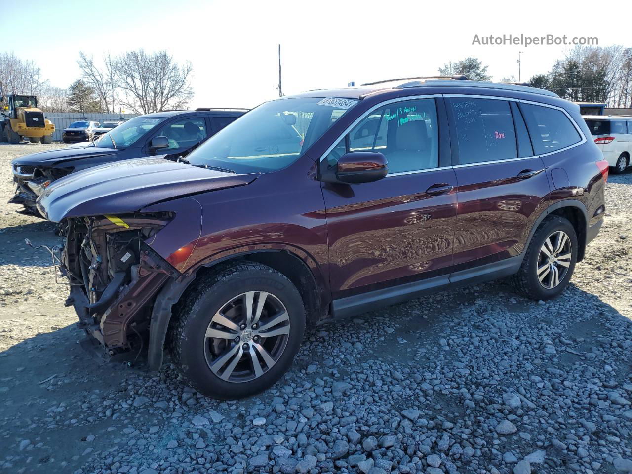 2016 Honda Pilot Exl Burgundy vin: 5FNYF5H56GB001275