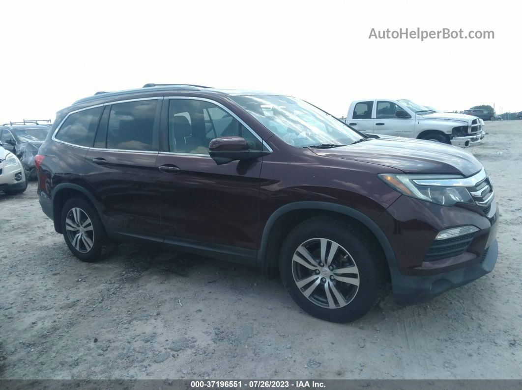 2017 Honda Pilot Ex-l Maroon vin: 5FNYF5H56HB010141