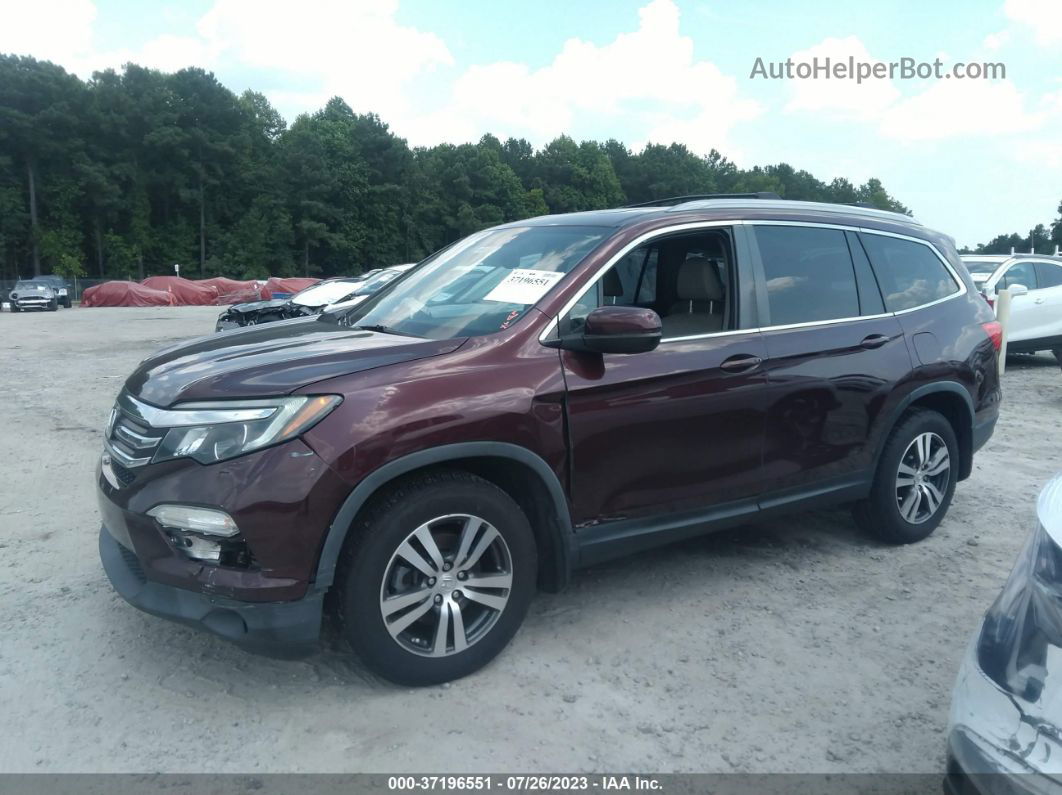 2017 Honda Pilot Ex-l Maroon vin: 5FNYF5H56HB010141