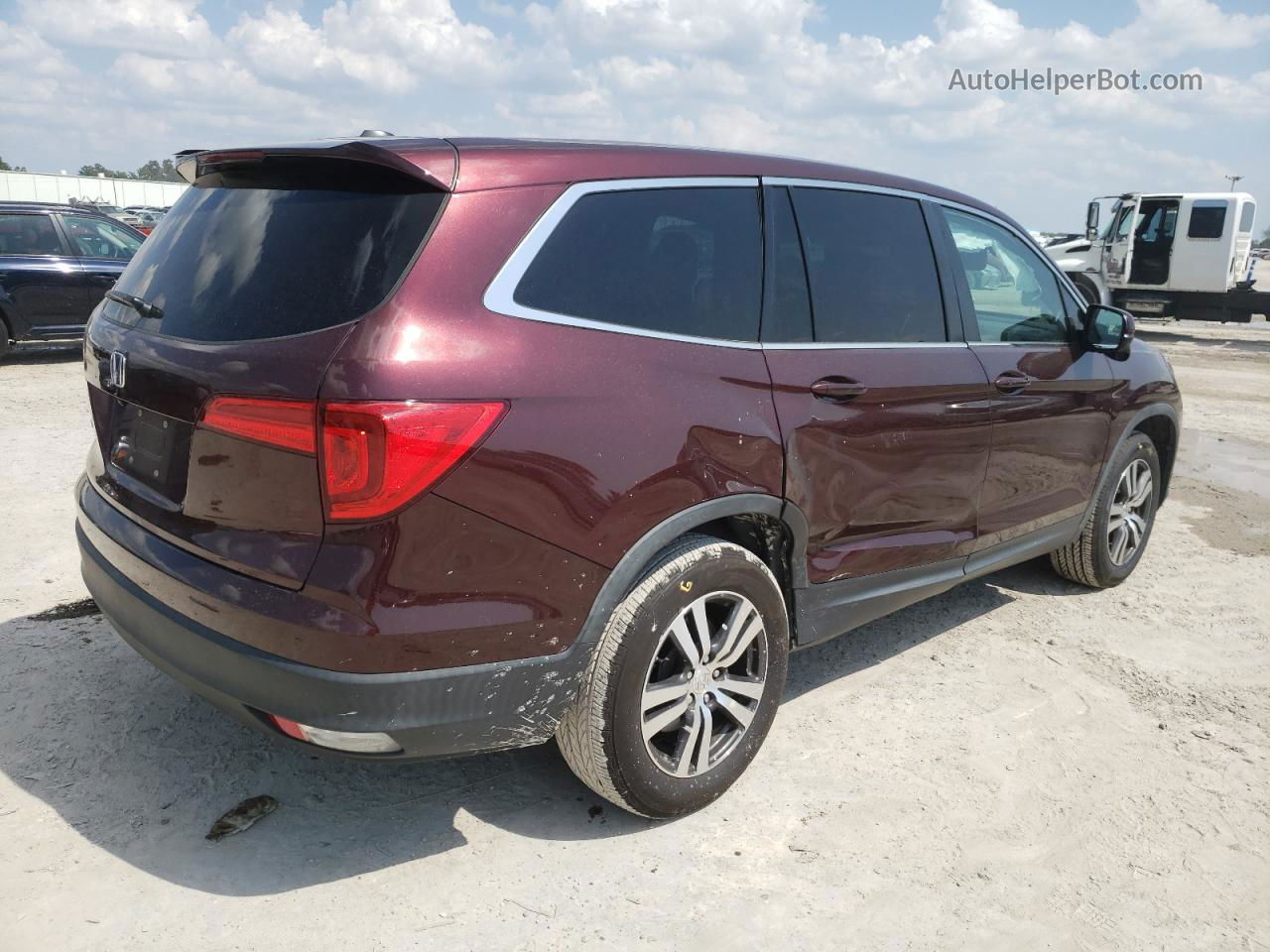 2017 Honda Pilot Exl Burgundy vin: 5FNYF5H57HB038384