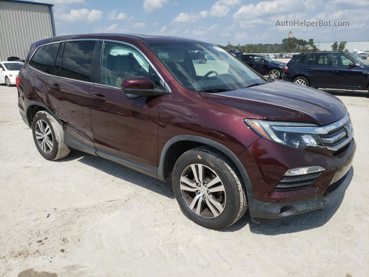 2017 Honda Pilot Exl Бордовый vin: 5FNYF5H57HB038384