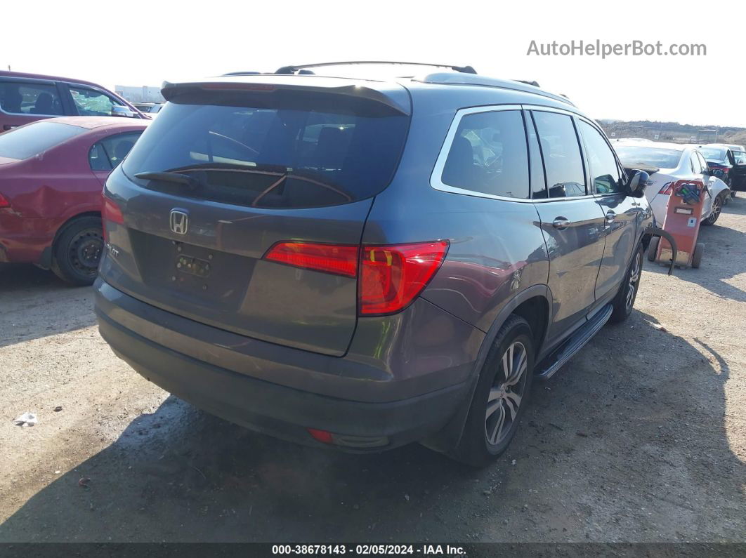 2016 Honda Pilot Ex-l Gray vin: 5FNYF5H58GB004498