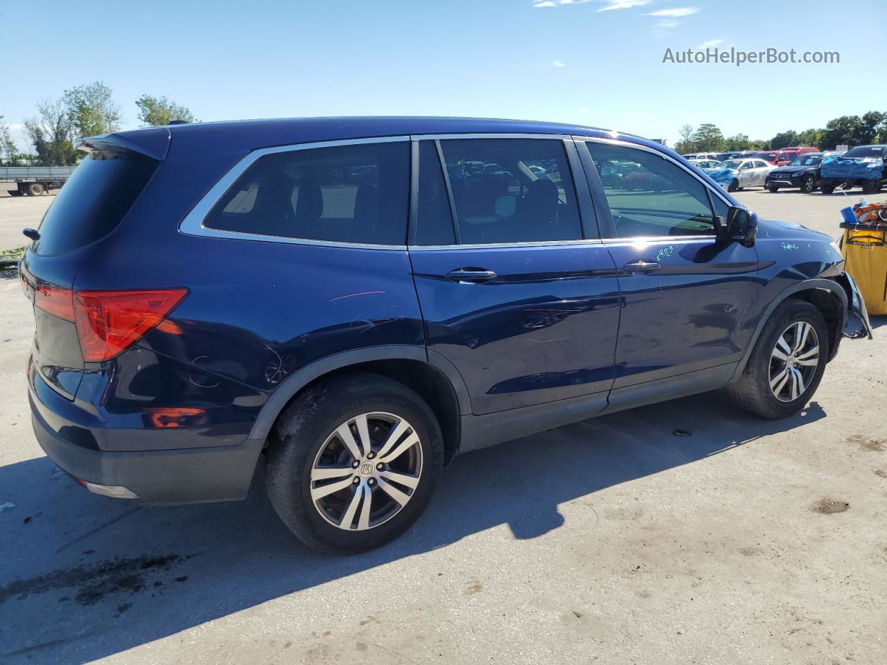 2017 Honda Pilot Exl Blue vin: 5FNYF5H58HB001733