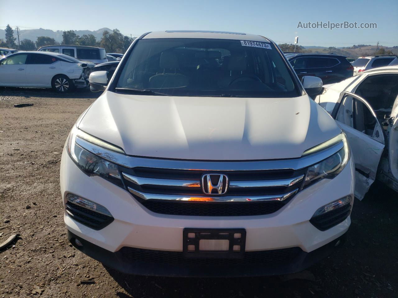 2017 Honda Pilot Exl White vin: 5FNYF5H58HB035865