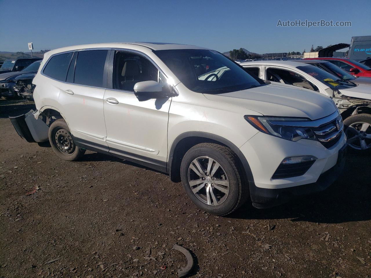 2017 Honda Pilot Exl Белый vin: 5FNYF5H58HB035865