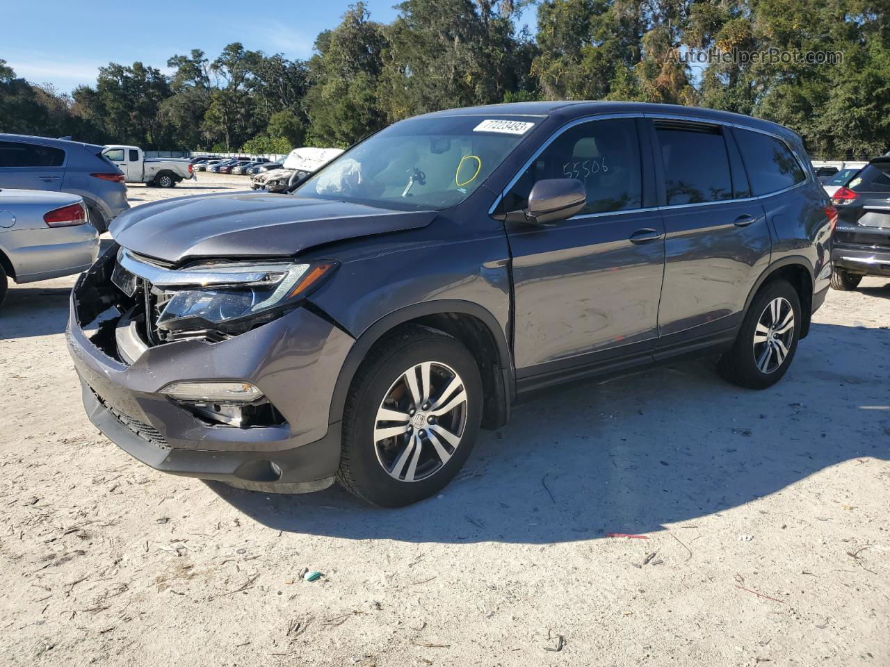 2016 Honda Pilot Exl Серый vin: 5FNYF5H59GB037932