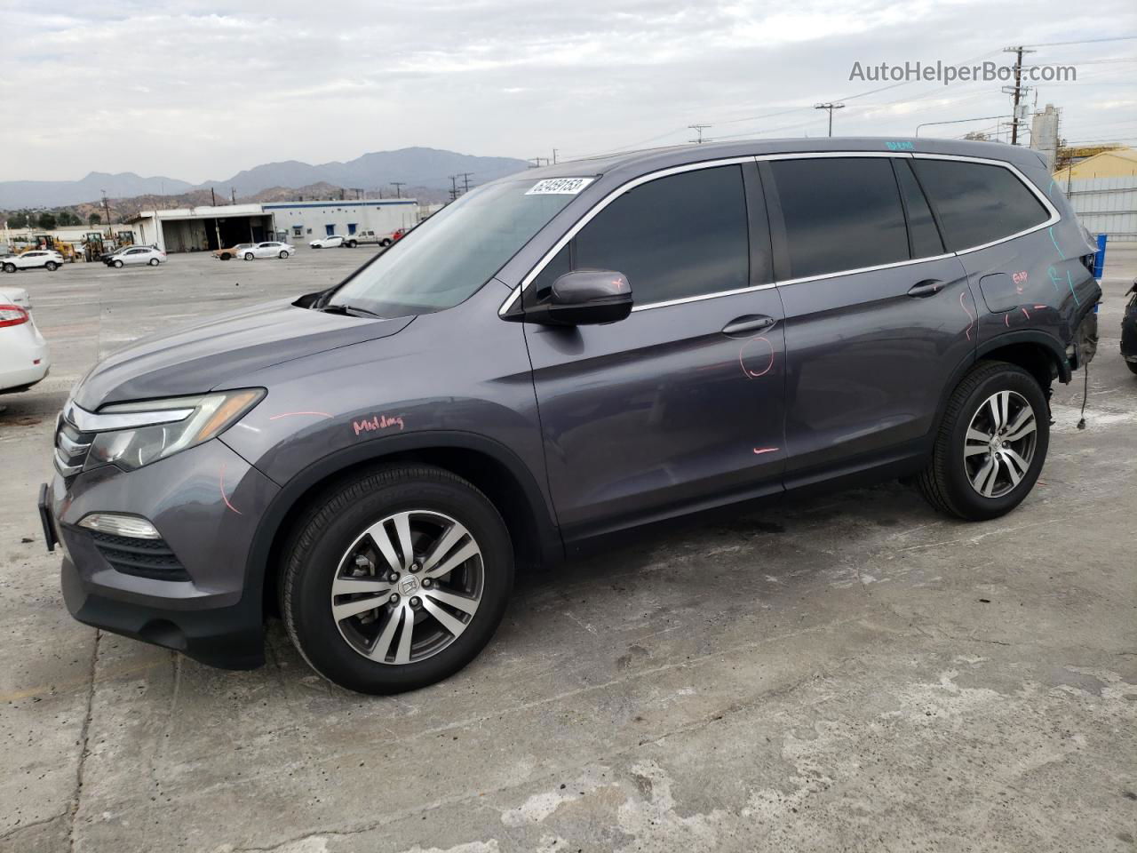 2016 Honda Pilot Exl Серый vin: 5FNYF5H5XGB023893