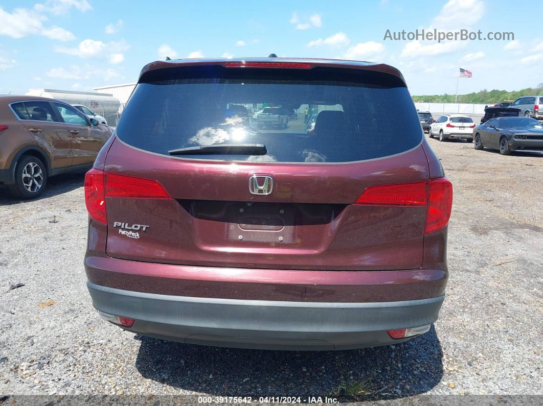 2016 Honda Pilot Ex-l Maroon vin: 5FNYF5H68GB043407