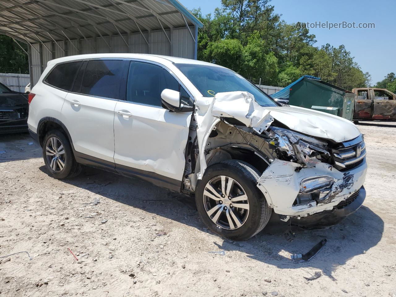 2017 Honda Pilot Exl White vin: 5FNYF5H68HB013342