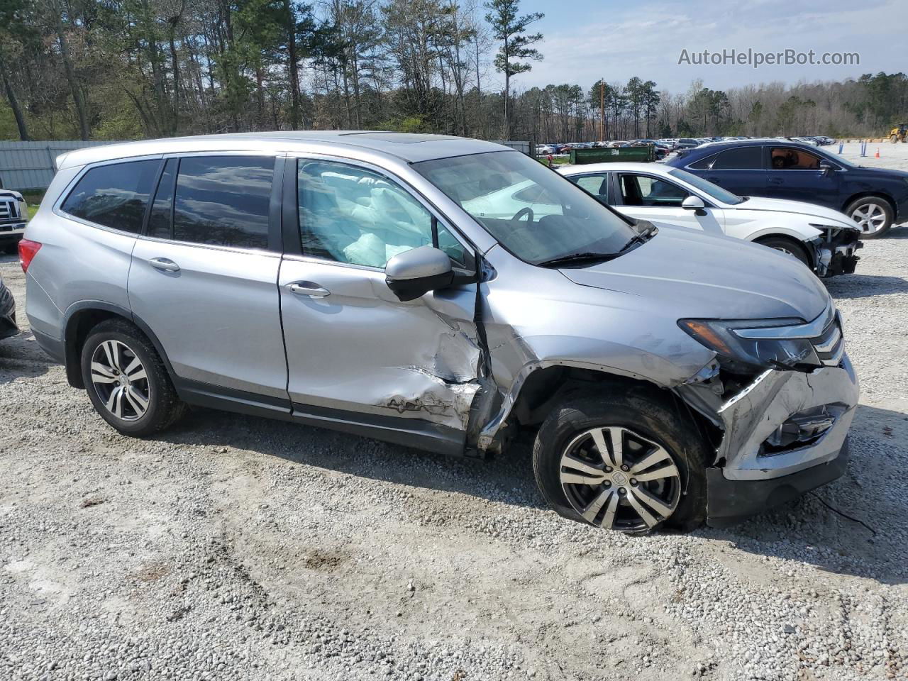 2017 Honda Pilot Exln Серебряный vin: 5FNYF5H78HB030750