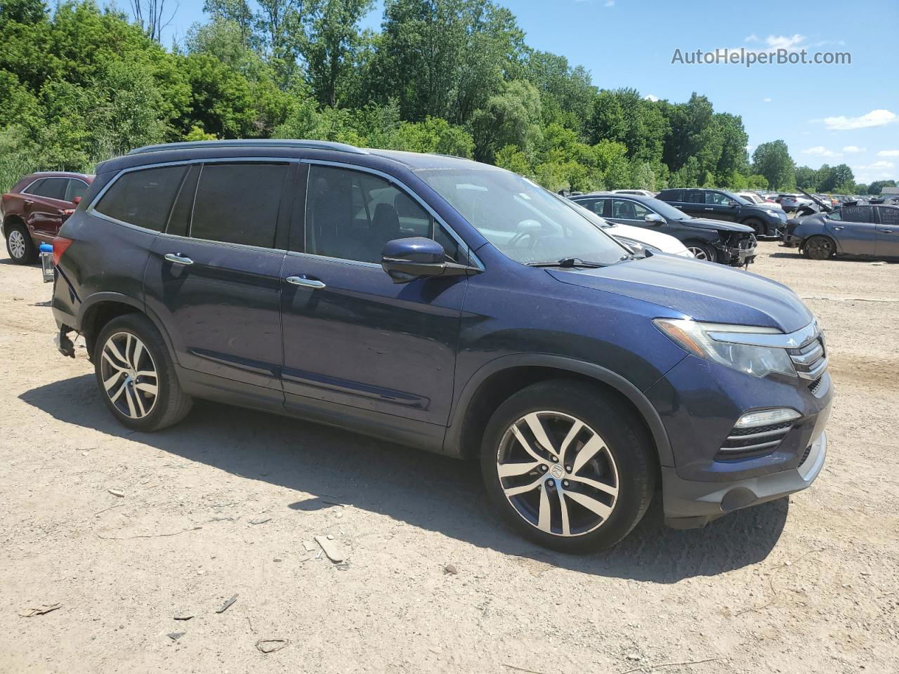 2017 Honda Pilot Touring Blue vin: 5FNYF5H94HB030410