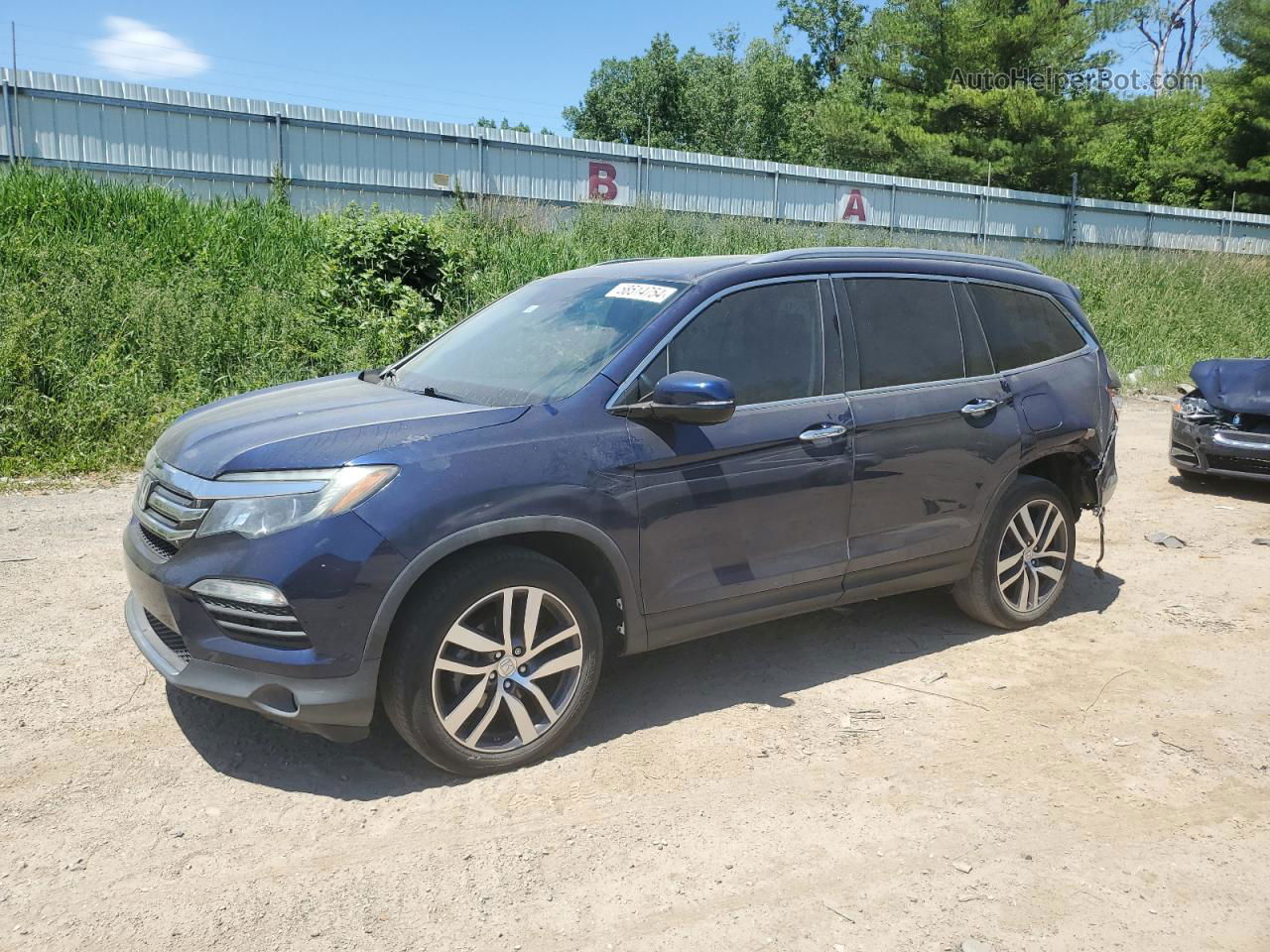 2017 Honda Pilot Touring Blue vin: 5FNYF5H94HB030410