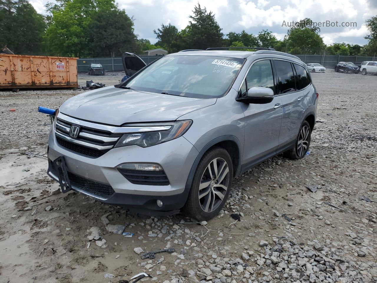 2016 Honda Pilot Touring Silver vin: 5FNYF5H95GB055671