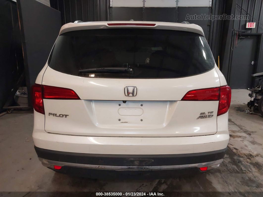 2016 Honda Pilot Elite White vin: 5FNYF6H01GB048627