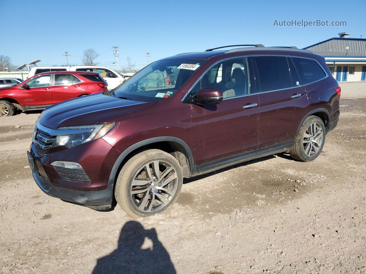 2017 Honda Pilot Elite Burgundy vin: 5FNYF6H03HB043592