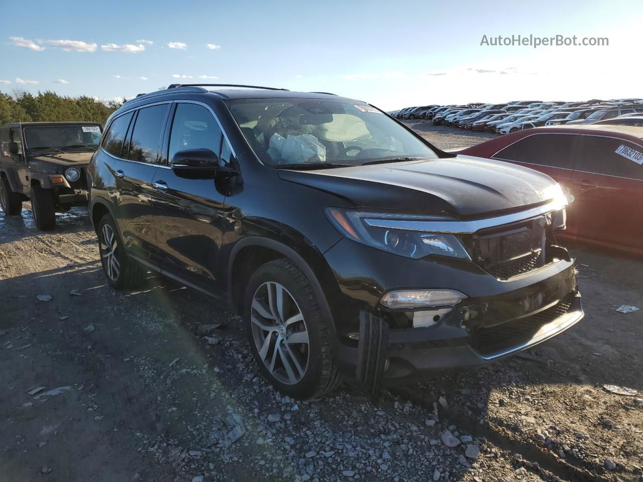 2017 Honda Pilot Elite Черный vin: 5FNYF6H03HB065902