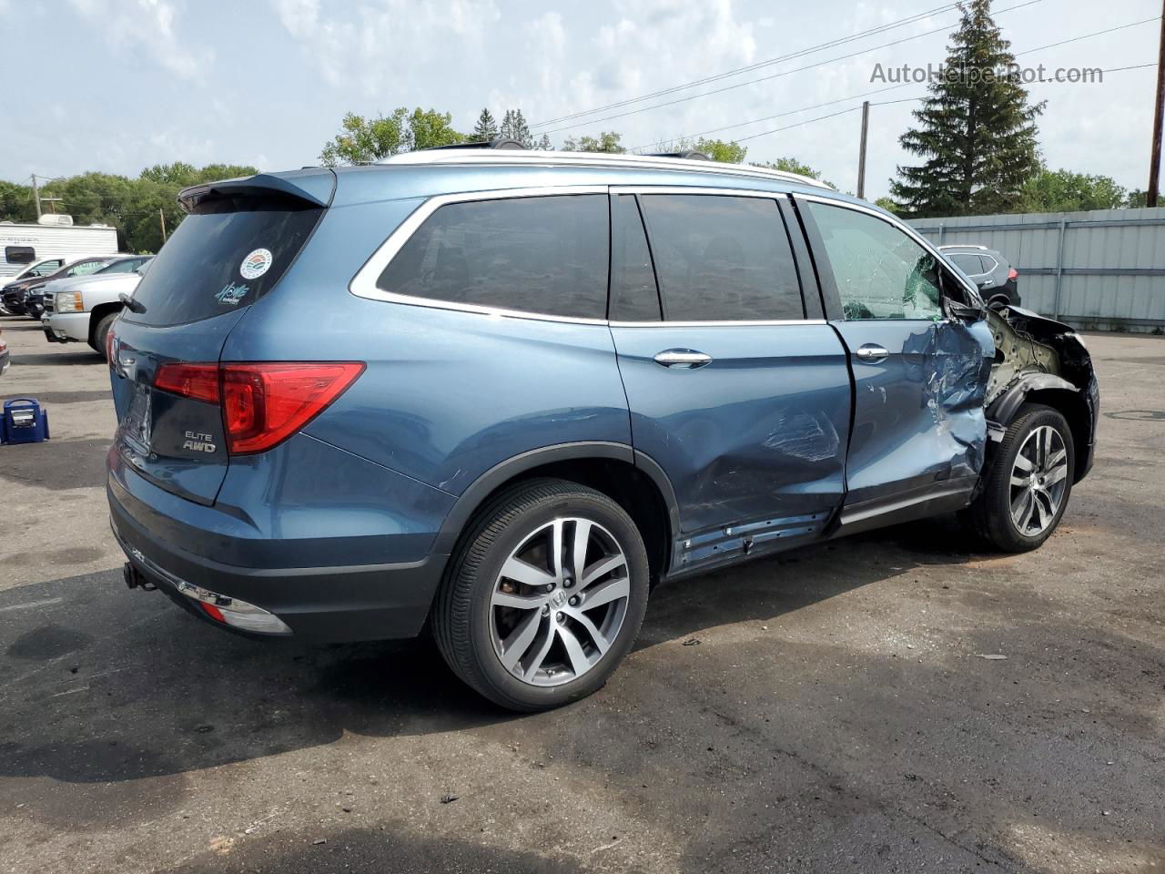 2017 Honda Pilot Elite Blue vin: 5FNYF6H03HB079878