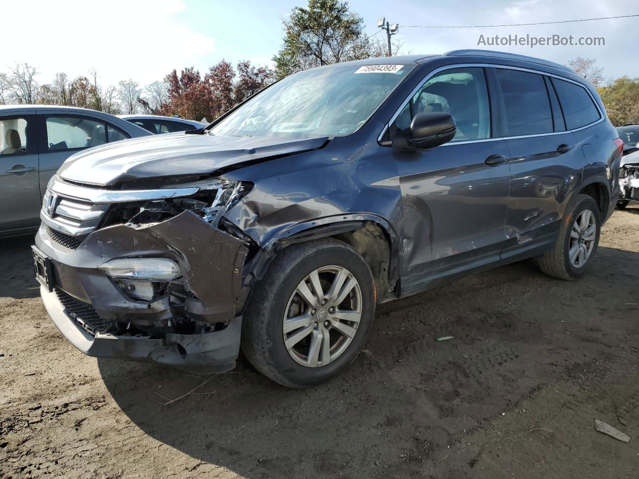 2016 Honda Pilot Lx Серый vin: 5FNYF6H12GB064926